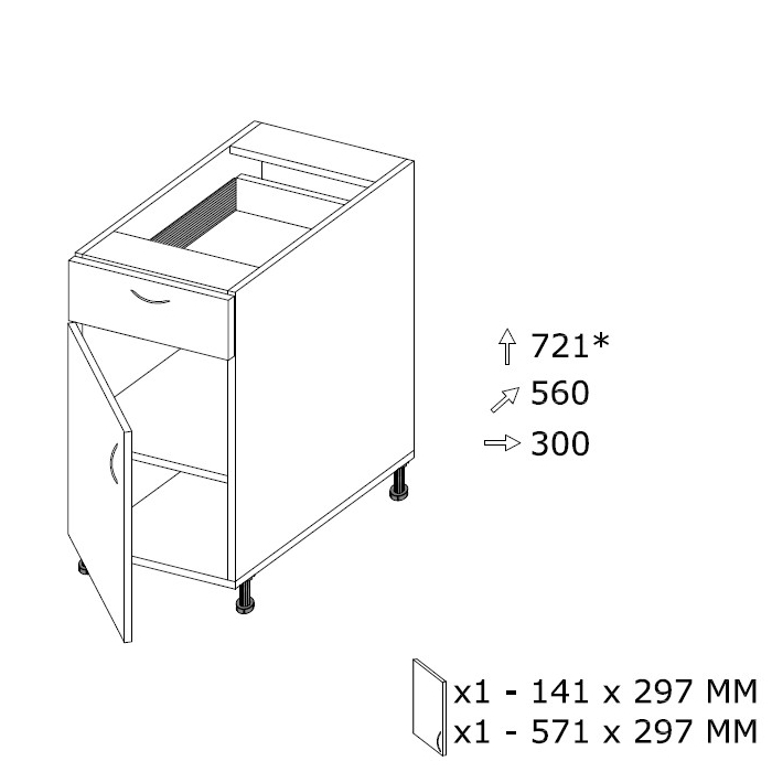 Alakaappi SSZ 3/1+1F MX L 300 x K 721 Alakaappi SSZ 3/1+1F MX L 300 x K 721